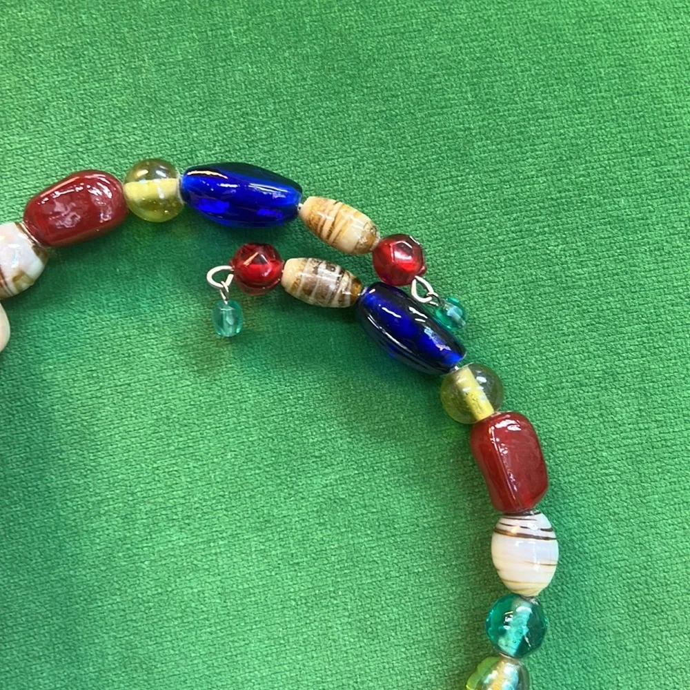 Adjustable Solid Glass Bead Wire Necklace